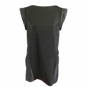 CAMEO BLACK PANELLED SHORT ROLLED SLEEVE SHIFT FORMAL DRESS - S